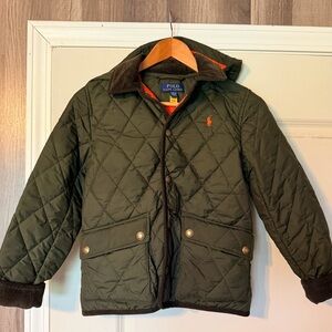 Polo Ralph Lauren hooded barn jacket in olive green boys M (10-12)